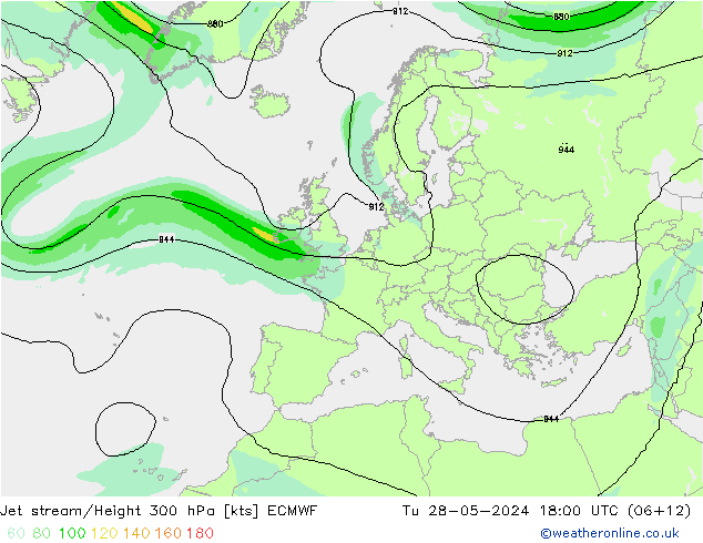 Corrente a getto ECMWF mar 28.05.2024 18 UTC