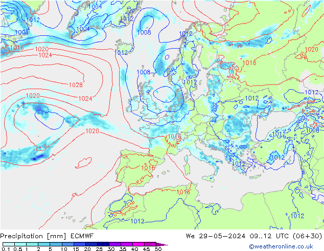 Precipitación ECMWF mié 29.05.2024 12 UTC