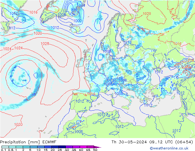 Precipitación ECMWF jue 30.05.2024 12 UTC