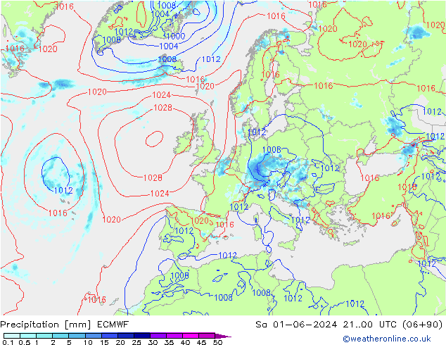 Niederschlag ECMWF Sa 01.06.2024 00 UTC