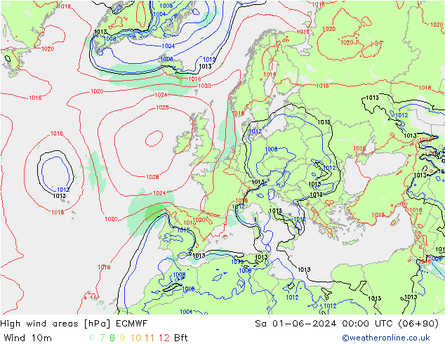 Sturmfelder ECMWF Sa 01.06.2024 00 UTC