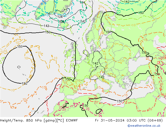 Height/Temp. 850 hPa ECMWF  31.05.2024 03 UTC
