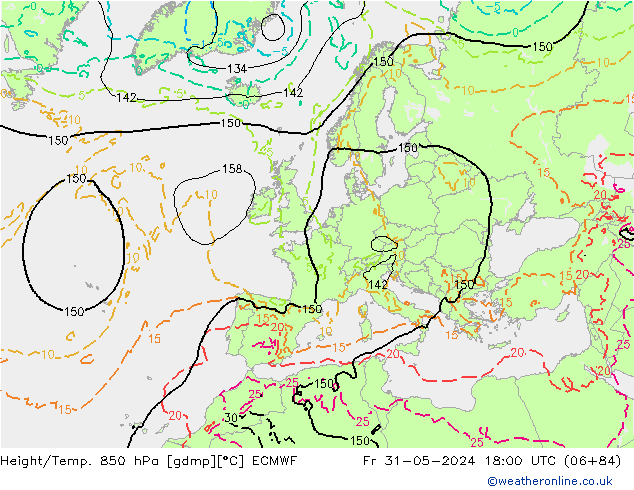 Z500/Rain (+SLP)/Z850 ECMWF vie 31.05.2024 18 UTC