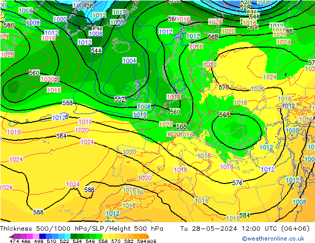 Thck 500-1000hPa ECMWF 星期二 28.05.2024 12 UTC