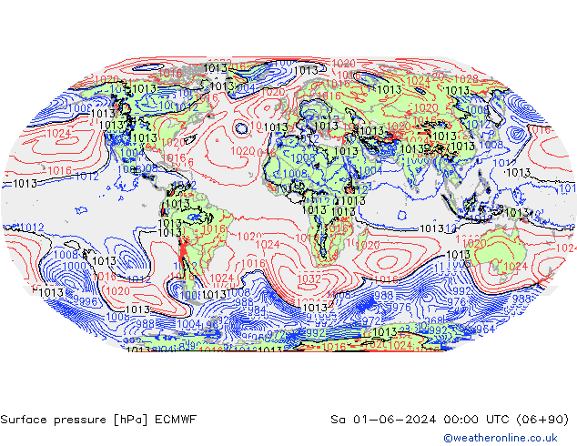 Yer basıncı ECMWF Cts 01.06.2024 00 UTC