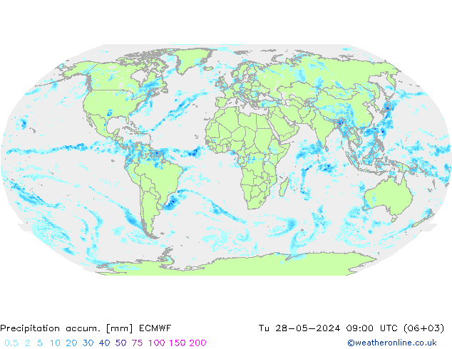 Precipitation accum. ECMWF Tu 28.05.2024 09 UTC