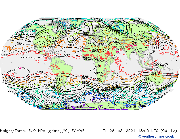 Z500/Rain (+SLP)/Z850 ECMWF Di 28.05.2024 18 UTC