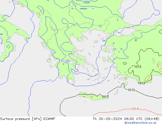 Bodendruck ECMWF Do 30.05.2024 06 UTC