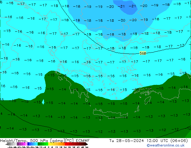 Z500/Regen(+SLP)/Z850 ECMWF di 28.05.2024 12 UTC