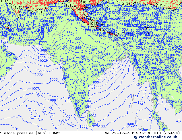 приземное давление ECMWF ср 29.05.2024 06 UTC