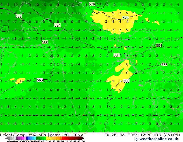 Z500/Rain (+SLP)/Z850 ECMWF Ter 28.05.2024 12 UTC