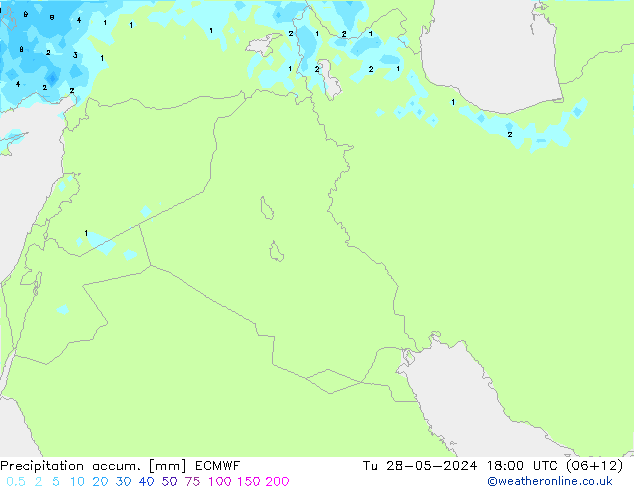 Precipitation accum. ECMWF Tu 28.05.2024 18 UTC