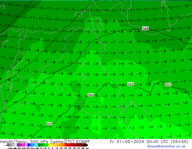 Z500/Rain (+SLP)/Z850 ECMWF Fr 31.05.2024 00 UTC