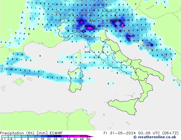 Z500/Rain (+SLP)/Z850 ECMWF Fr 31.05.2024 06 UTC