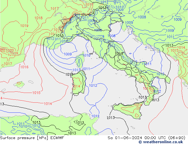 Yer basıncı ECMWF Cts 01.06.2024 00 UTC