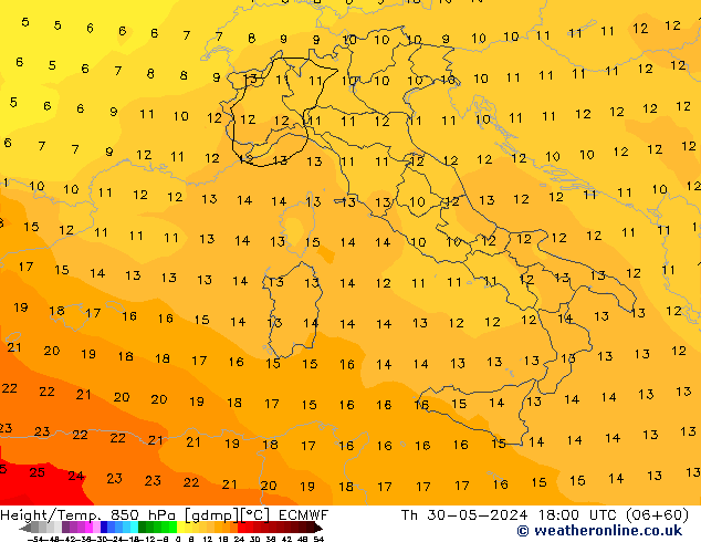 Z500/Rain (+SLP)/Z850 ECMWF Th 30.05.2024 18 UTC