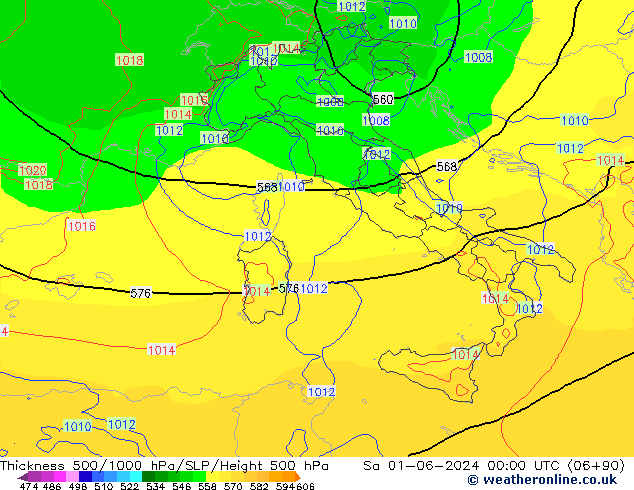 Thck 500-1000hPa ECMWF Sáb 01.06.2024 00 UTC