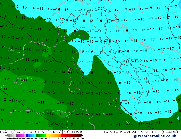 Z500/Rain (+SLP)/Z850 ECMWF mar 28.05.2024 12 UTC