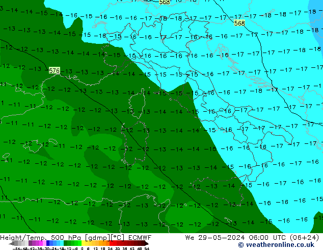 Z500/Regen(+SLP)/Z850 ECMWF wo 29.05.2024 06 UTC