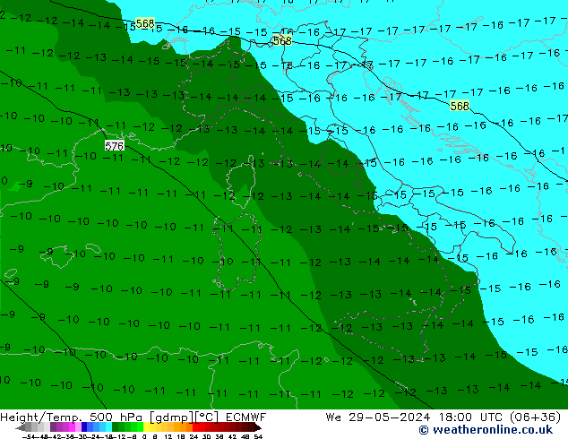 Z500/Rain (+SLP)/Z850 ECMWF śro. 29.05.2024 18 UTC