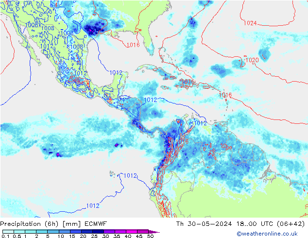 Z500/Rain (+SLP)/Z850 ECMWF Th 30.05.2024 00 UTC