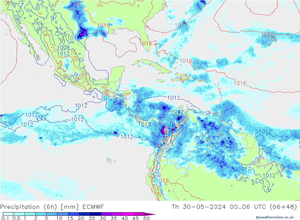 Z500/Rain (+SLP)/Z850 ECMWF Th 30.05.2024 06 UTC