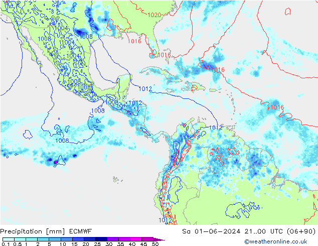 Precipitazione ECMWF sab 01.06.2024 00 UTC