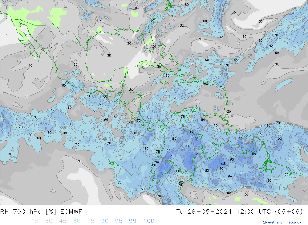 RV 700 hPa ECMWF di 28.05.2024 12 UTC