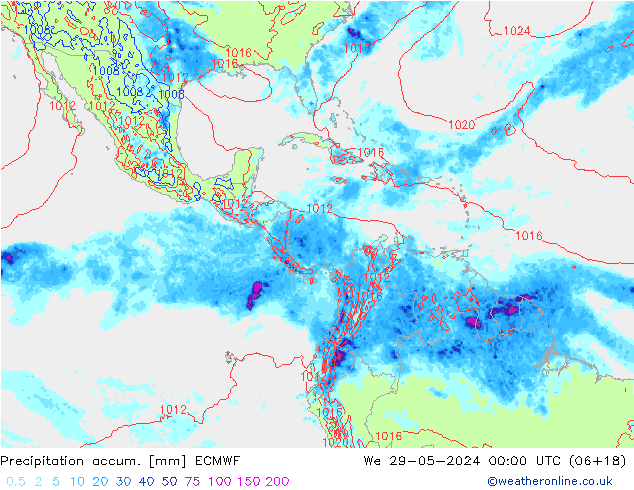 Precipitation accum. ECMWF We 29.05.2024 00 UTC