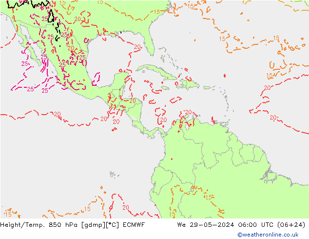 Z500/Rain (+SLP)/Z850 ECMWF śro. 29.05.2024 06 UTC