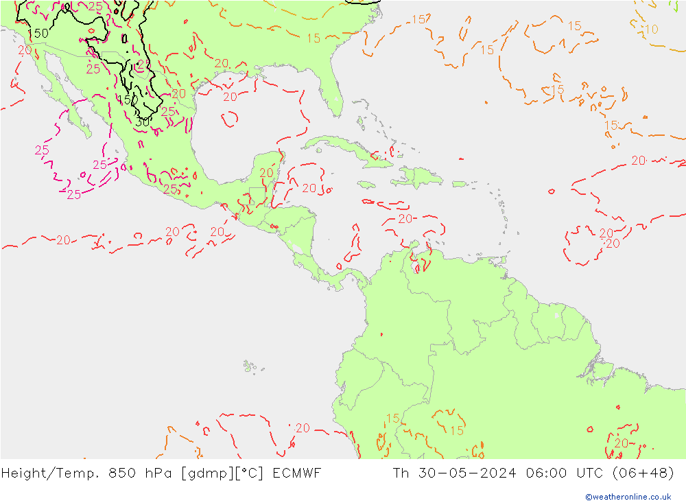 Z500/Rain (+SLP)/Z850 ECMWF Th 30.05.2024 06 UTC