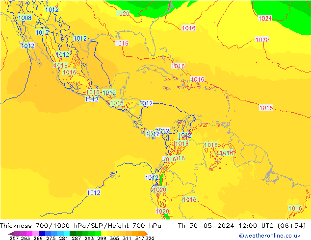 Thck 700-1000 hPa ECMWF jeu 30.05.2024 12 UTC