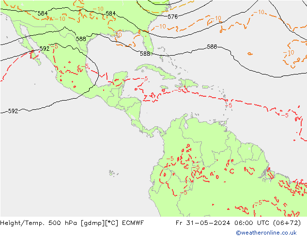 Height/Temp. 500 hPa ECMWF Fr 31.05.2024 06 UTC