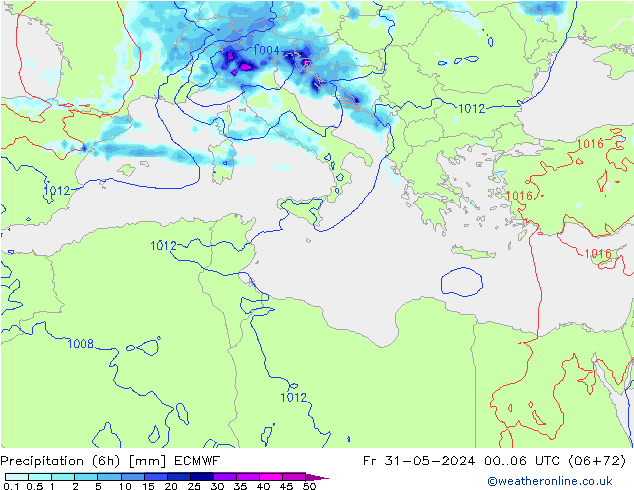 Z500/Rain (+SLP)/Z850 ECMWF пт 31.05.2024 06 UTC