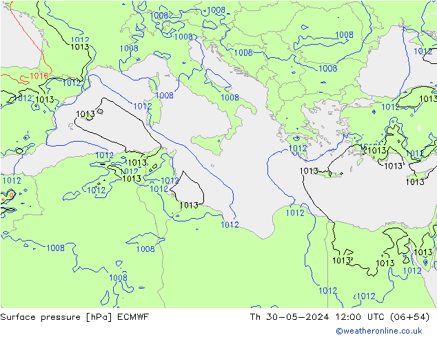 приземное давление ECMWF чт 30.05.2024 12 UTC