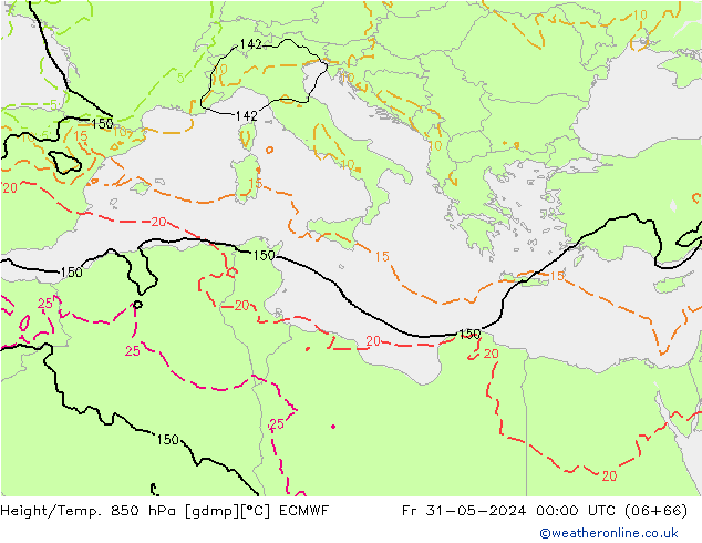 Z500/Rain (+SLP)/Z850 ECMWF Fr 31.05.2024 00 UTC