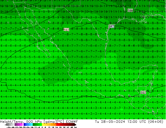 Z500/Regen(+SLP)/Z850 ECMWF di 28.05.2024 12 UTC