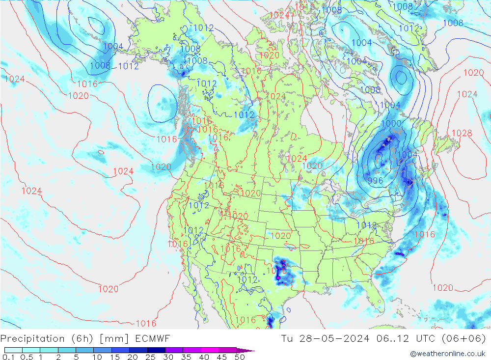 Z500/Rain (+SLP)/Z850 ECMWF  28.05.2024 12 UTC