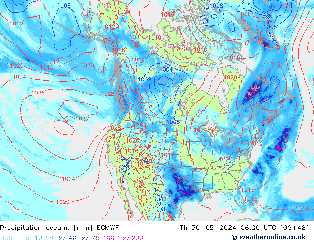 Nied. akkumuliert ECMWF Do 30.05.2024 06 UTC