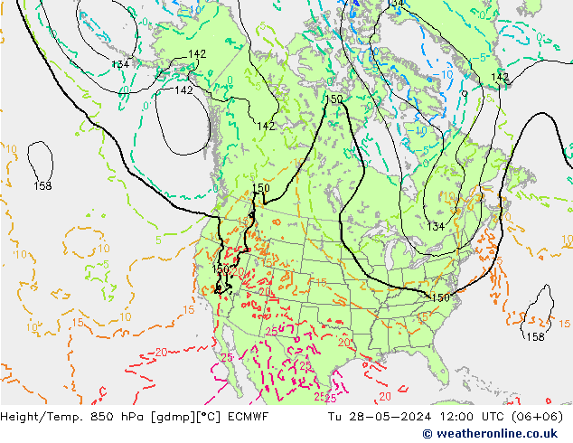 Z500/Rain (+SLP)/Z850 ECMWF mar 28.05.2024 12 UTC