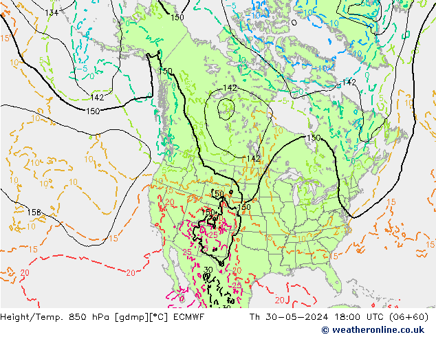 Z500/Rain (+SLP)/Z850 ECMWF Th 30.05.2024 18 UTC