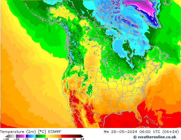 Temperature (2m) ECMWF St 29.05.2024 06 UTC