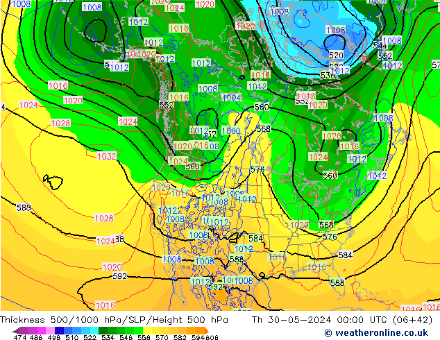 500-1000 hPa Kalınlığı ECMWF Per 30.05.2024 00 UTC