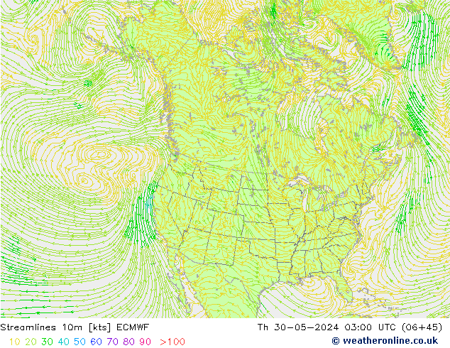 ветер 10m ECMWF чт 30.05.2024 03 UTC