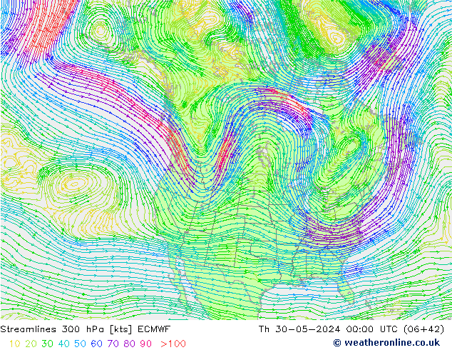 Rüzgar 300 hPa ECMWF Per 30.05.2024 00 UTC