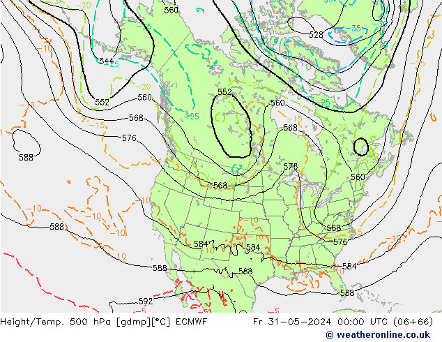 Z500/Rain (+SLP)/Z850 ECMWF vie 31.05.2024 00 UTC