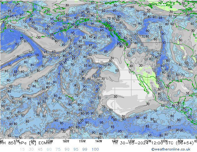 RV 850 hPa ECMWF do 30.05.2024 12 UTC