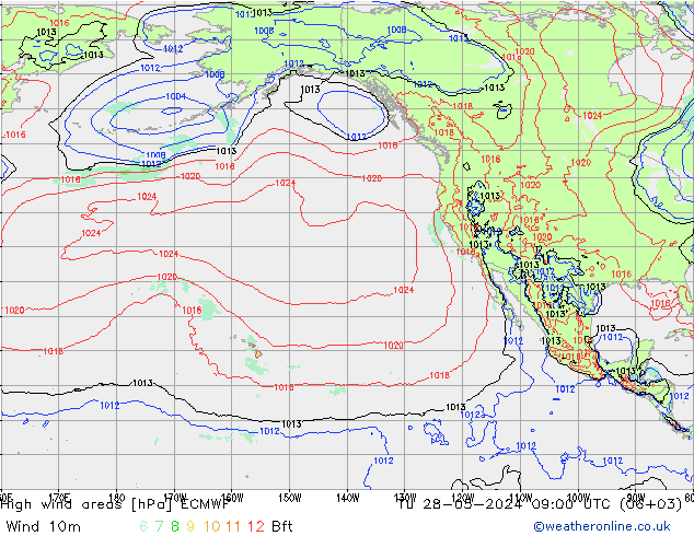 Windvelden ECMWF di 28.05.2024 09 UTC