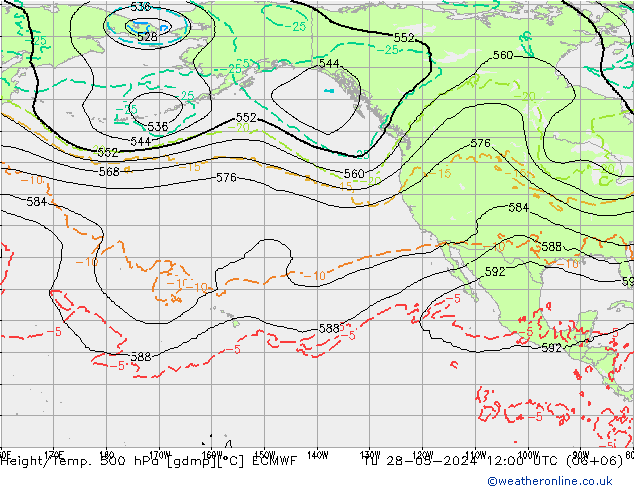 Z500/Rain (+SLP)/Z850 ECMWF mar 28.05.2024 12 UTC