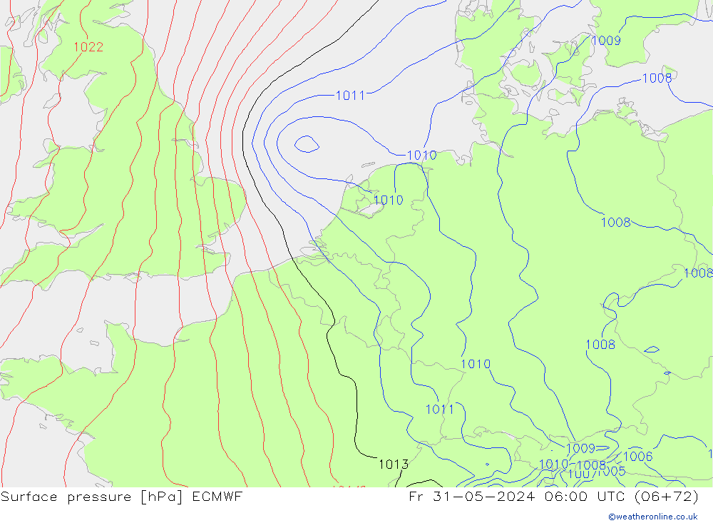 приземное давление ECMWF пт 31.05.2024 06 UTC